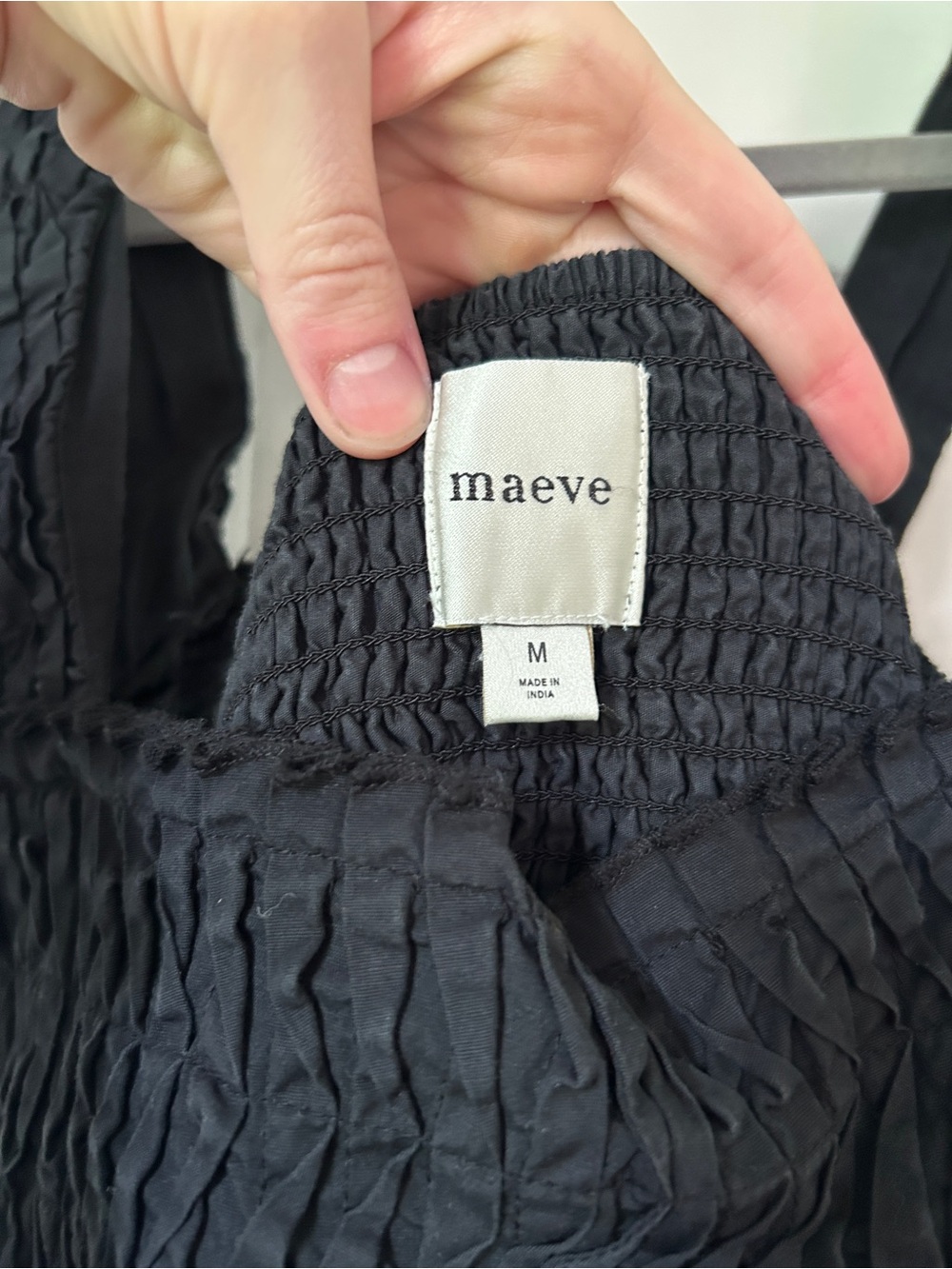The Helena Square-Neck Tiered Midi Dress: Smocked Edition Black sz M - Picture 6 of 7